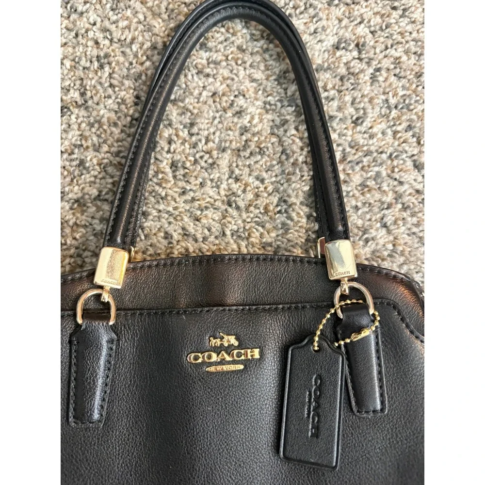 Vintage Coach Minetta Crossbody Satchel, Black Snakeskin Accent
